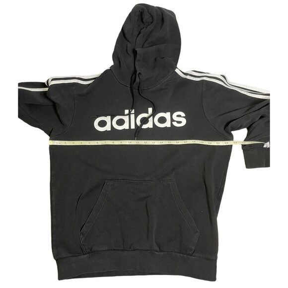 Adidas Black Hoodie with Classic Three Stipes Mens size Medium - Picture 5 of 10